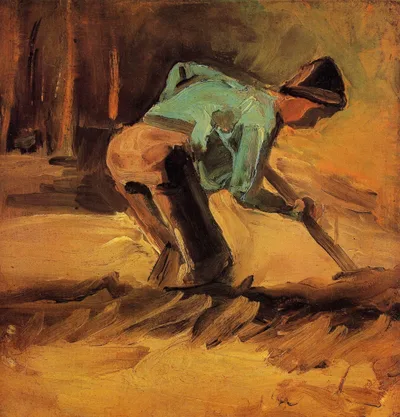 Man Stooping with Stick or Spade by Vincent van Gogh