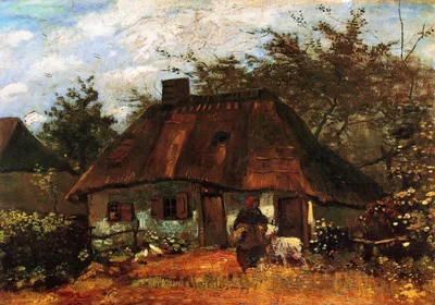 Cottage and Woman with Goat by Vincent van Gogh