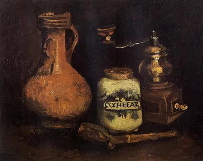 Still Life with Coffee Mill, Pipe Case and Jug by Vincent van Gogh