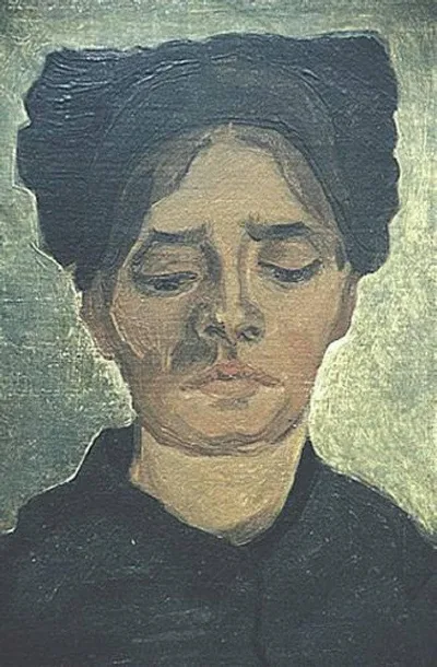 Head of a Peasant Woman with Dark Cap by Vincent van Gogh