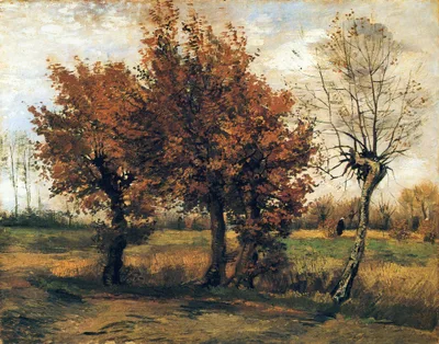Autumn Landscape with Four Trees by Vincent van Gogh