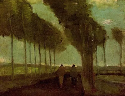 Country Lane with Two Figures by Vincent van Gogh