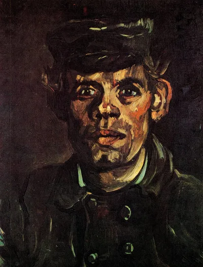 Head of a Young Peasant in a Peaked Cap by Vincent van Gogh