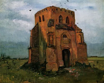 Country Churchyard and Old Church Tower by Vincent van Gogh