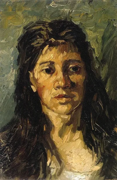 Head of a Woman with her Hair Loose by Vincent van Gogh