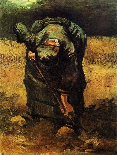 Peasant Woman Digging by Vincent van Gogh