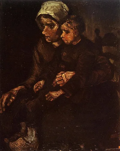 Peasant Woman with a Child in Her Lap by Vincent van Gogh