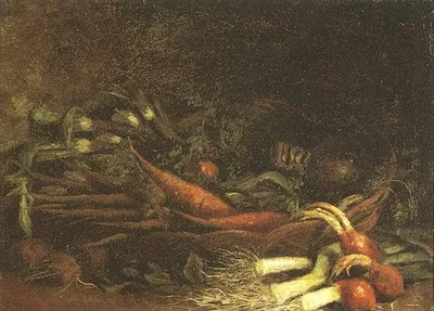 Still life with a basket of vegetables by Vincent van Gogh