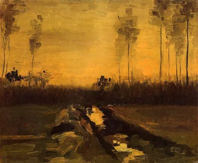 Landscape at Dusk by Vincent van Gogh