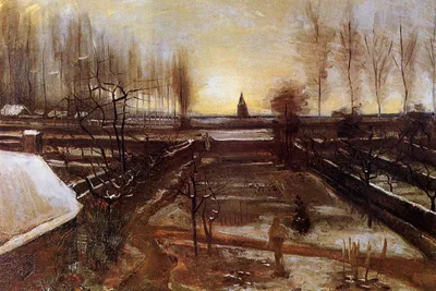 The Parsonage Garden at Nuenen in the Snow by Vincent van Gogh