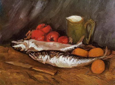 Still Life with Mackerels, Lemons and Tomatoes by Vincent van Gogh
