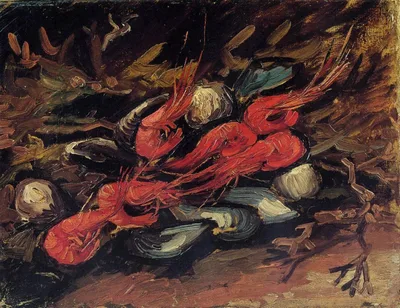 Still Life with Mussels and Shrimp by Vincent van Gogh