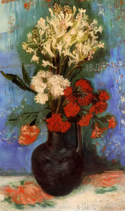 Vase with Carnations and Other Flowers by Vincent van Gogh