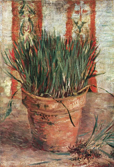 Flowerpot with Chives by Vincent van Gogh