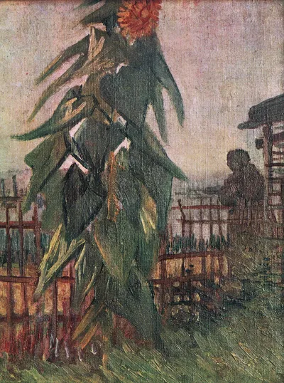 The Garden with Sunflower by Vincent van Gogh