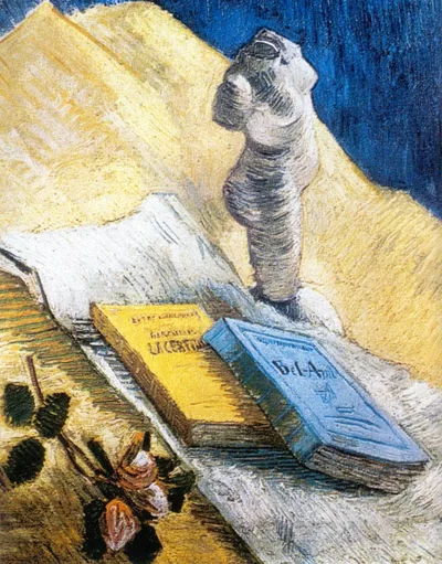 Still Life with Plaster Statuette, a Rose and Two Novels by Vincent van Gogh