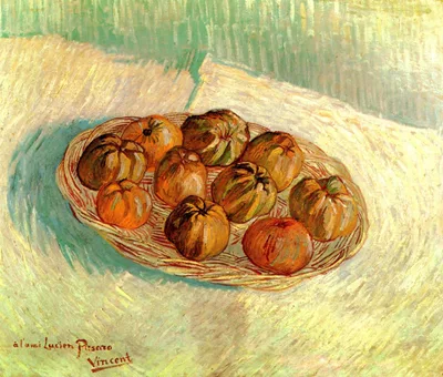 Still Life with Basket of Apples (to Lucien Pissarro) by Vincent van Gogh
