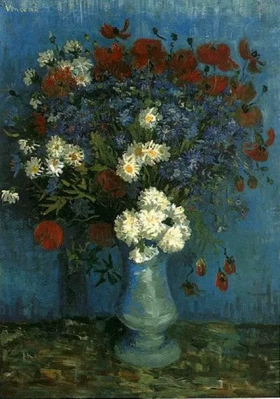 Still Life: Vase with Cornflowers and Poppies by Vincent van Gogh