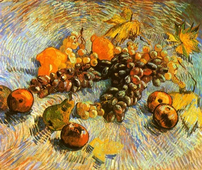 Still Life with Apples, Pears, Lemons and Grapes by Vincent van Gogh