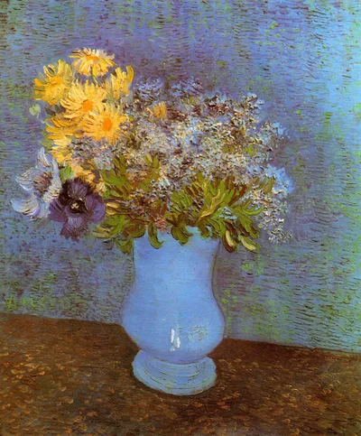 Vase with Lilacs, Daisies and Anemones by Vincent van Gogh