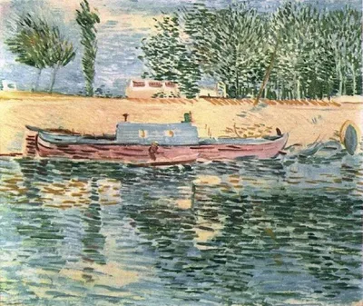 The Banks of the Seine with Boats by Vincent van Gogh