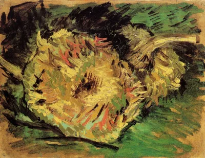Two Cut Sunflowers by Vincent van Gogh