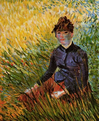 Woman Sitting in the Grass by Vincent van Gogh