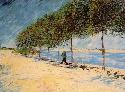 Walk Along the Banks of the Seine Near Asnieres by Vincent van Gogh
