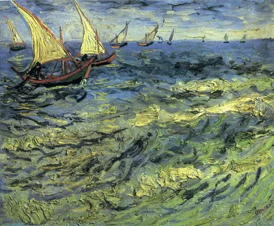 Fishing Boats at Sea by Vincent van Gogh