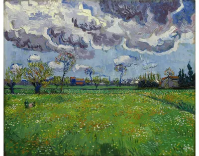 Landscape under a Stormy Sky by Vincent van Gogh