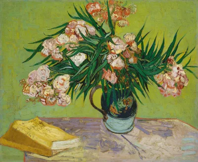 Oleanders and Books by Vincent van Gogh