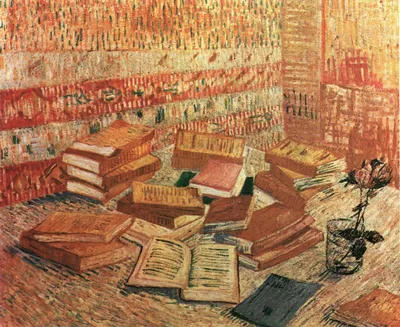 Still Life - French Novels and Rose by Vincent van Gogh