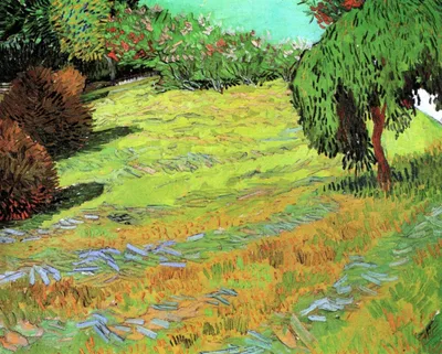 Sunny Lawn in a Public Park by Vincent van Gogh