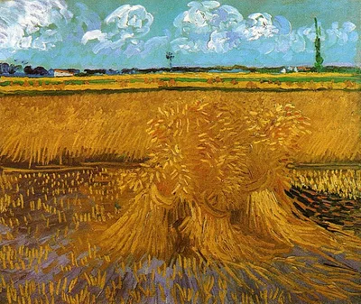 Wheatfield with Sheaves by Vincent van Gogh