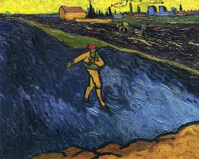 The Sower Outskirts of Arles in the Background by Vincent van Gogh