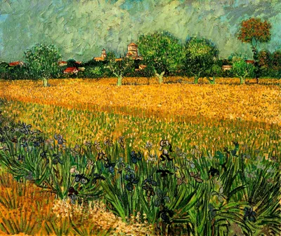 View of Arles with Irises in the Foreground by Vincent van Gogh