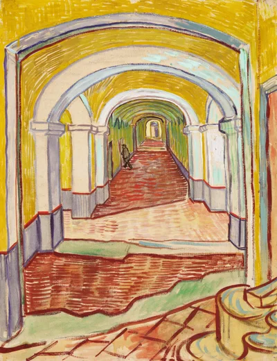 Corridor in the asylum by Vincent van Gogh