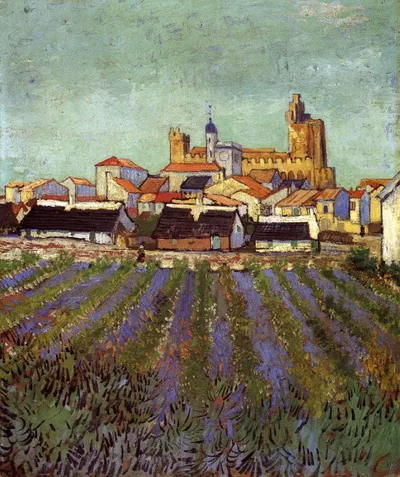 View of Saintes-Maries by Vincent van Gogh