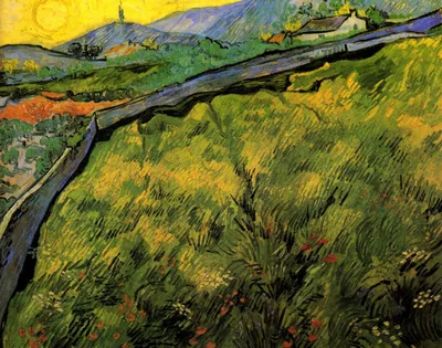 Field of Spring Wheat at Sunrise by Vincent van Gogh