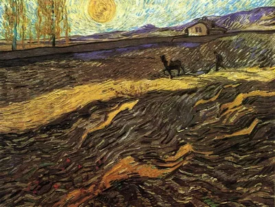Enclosed Field with Ploughman by Vincent van Gogh