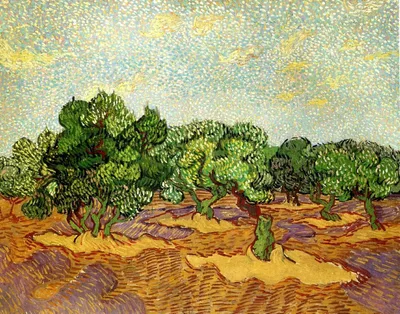 Olive Grove - Pale Blue Sky by Vincent van Gogh
