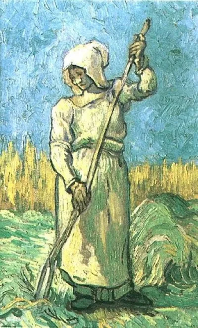 Peasant Woman with a Rake after Millet by Vincent van Gogh
