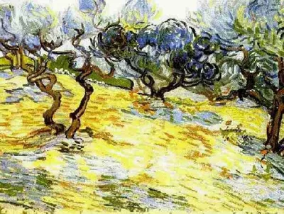 Olive Trees Bright Blue Sky by Vincent van Gogh