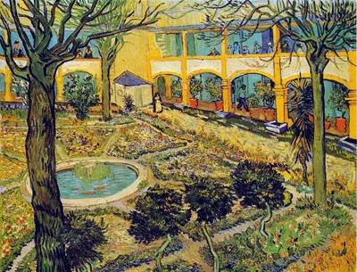 The Courtyard of the Hospital in Arles by Vincent van Gogh
