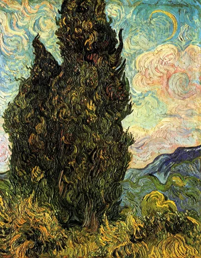 Two Cypresses by Vincent van Gogh