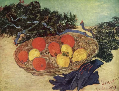 Still Life with Oranges and Lemons with Blue Gloves by Vincent van Gogh