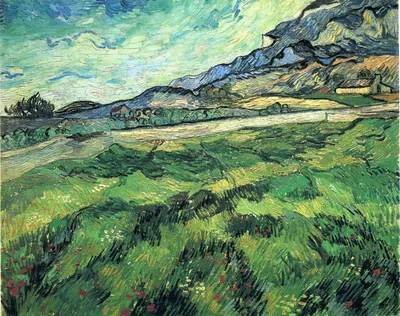 The Green Wheatfield behind the Asylum by Vincent van Gogh