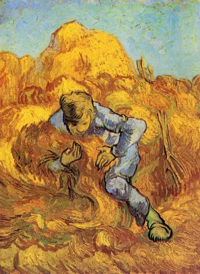 Sheaf-Binder, The after Millet by Vincent van Gogh