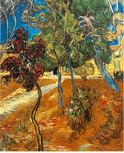 Trees in the Asylum Garden by Vincent van Gogh