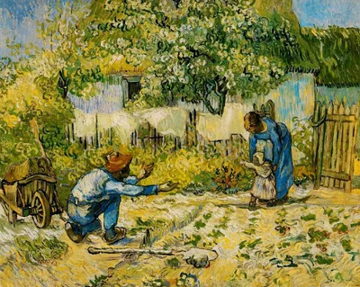 First Steps (after Millet) by Vincent van Gogh
